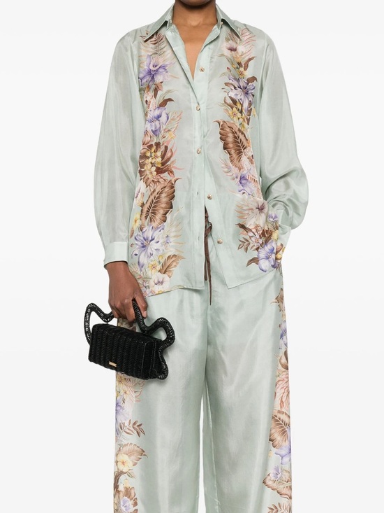 Zimmermann Tops - Zimmermann Coco Placed Print Silk Button-Up Shirt